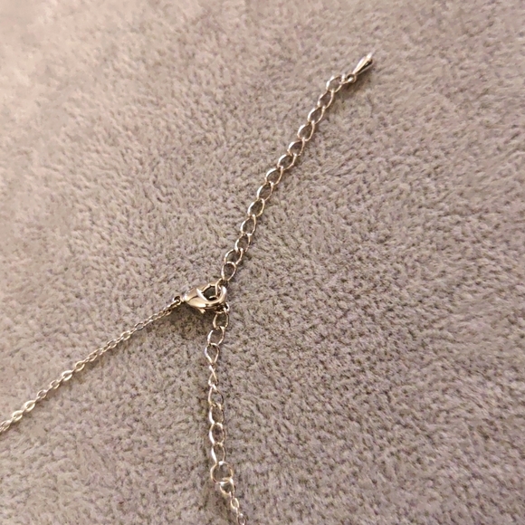 Necklace with silver chain purple gemstone - Picture 7 of 7